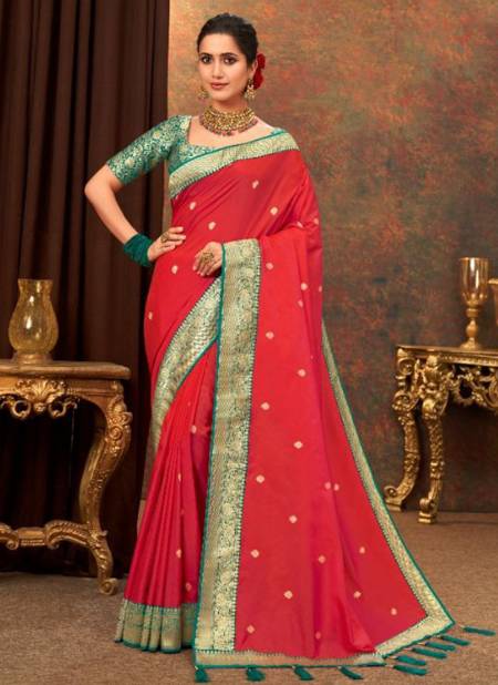 Red KAVIRA DIVYANKA Designer Fancy Festive Wear Soft Silk Latest Saree Collection 4108